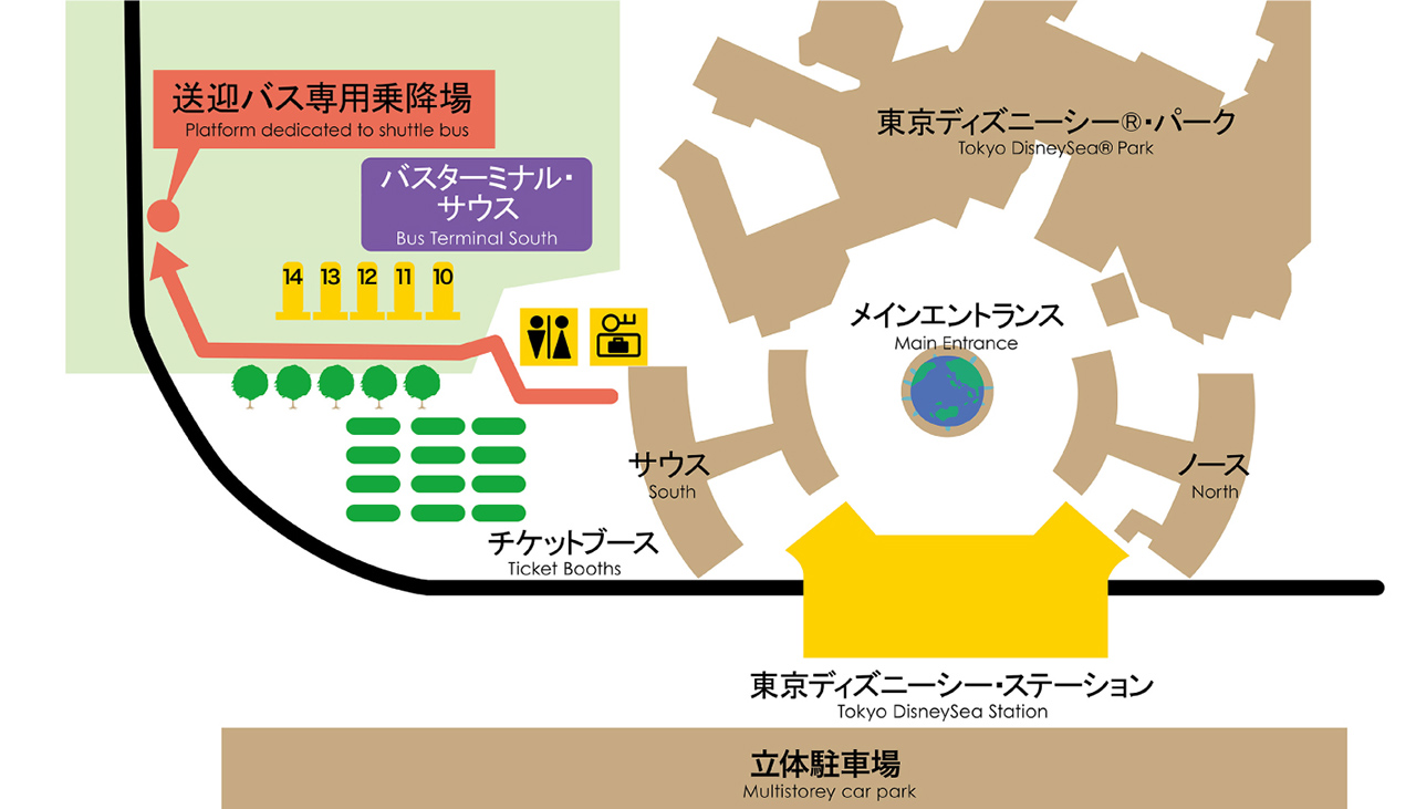 東京ディズニーシーのシャトルバス乗り場